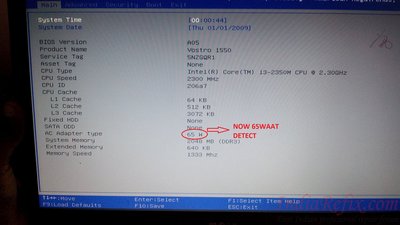 NOW DELL ADAPTER 65W DETECT