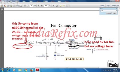 FAN PIN 1 NO VOLTAGE
